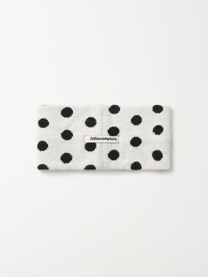 도트 패턴 헤어밴드 (크림)