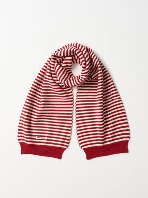 캔디 스트라이프 니트 머플러 (레드 & 아이보리)
