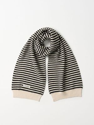 캔디 스트라이프 니트 머플러 (아이보리 & 블랙)