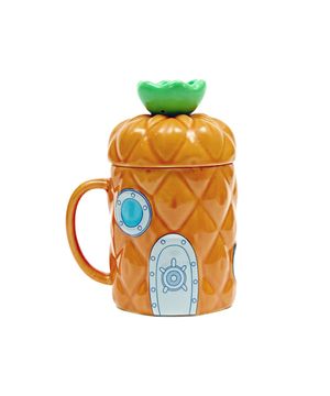 스폰지밥 파인애플집 도자기 컵&미니 접시 세트