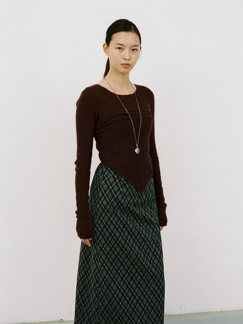 Layered Scarf Hairy Pullover (3color)