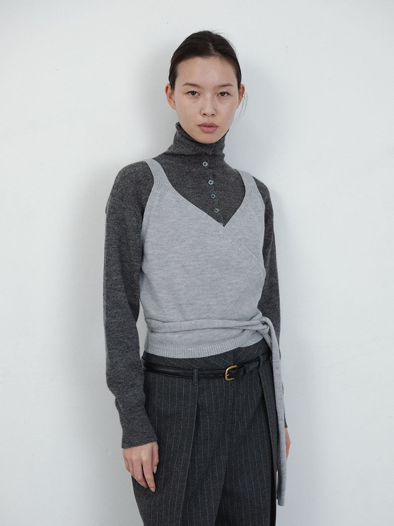 Wrap Knit-Vest (2color)