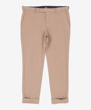 테이퍼드 턴업 히든 밴딩 크롭 슬랙스 [더스티 베이지] 34