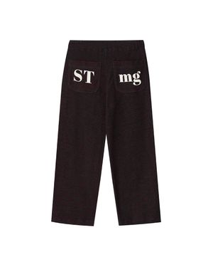 stmg 로고 스트라이프 밴딩 팬츠 그린