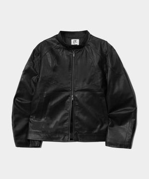 숄더 인시전 포인트 빈티지 윈터 패디드 라이더 레더 자켓 [블랙]