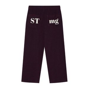 stmg 로고 스트라이프 밴딩 팬츠 레드