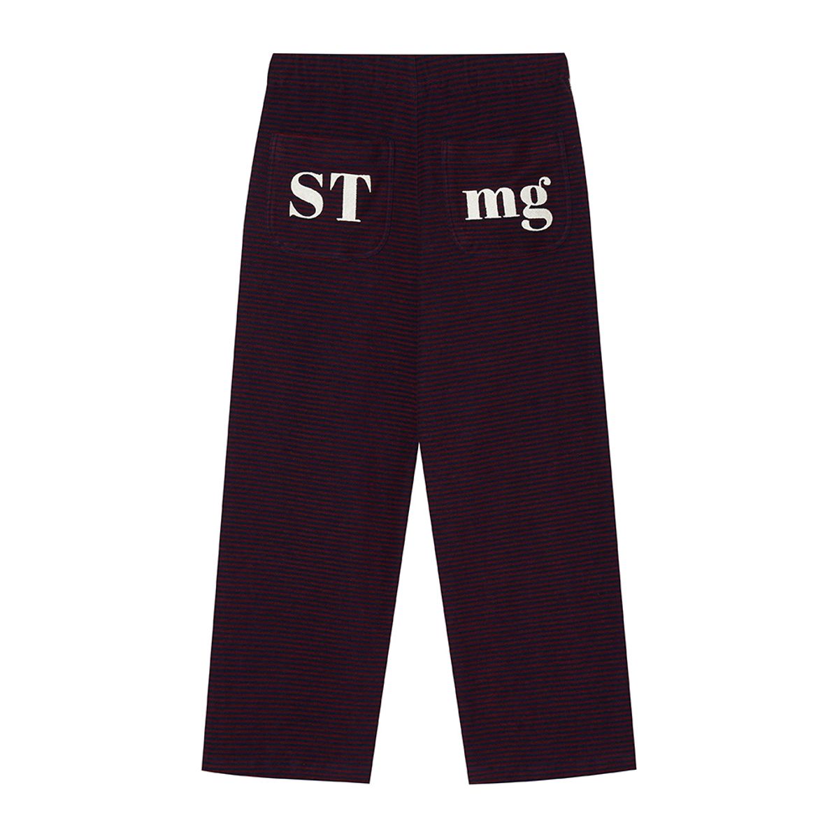 스트라이프마가린(STMG) stmg 로고 스트라이프 밴딩 팬츠 레드