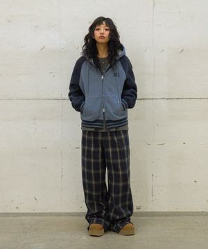 [구빈x소정] (W) 스타 리벳 체크 울 팬츠