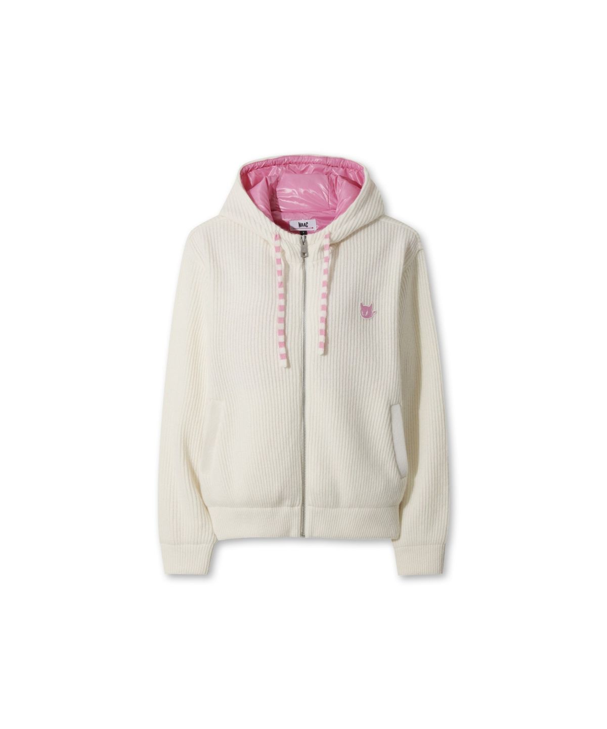 왁(WAAC) Women Brioche Knit Hooded Jacket WWWAW25806IVX