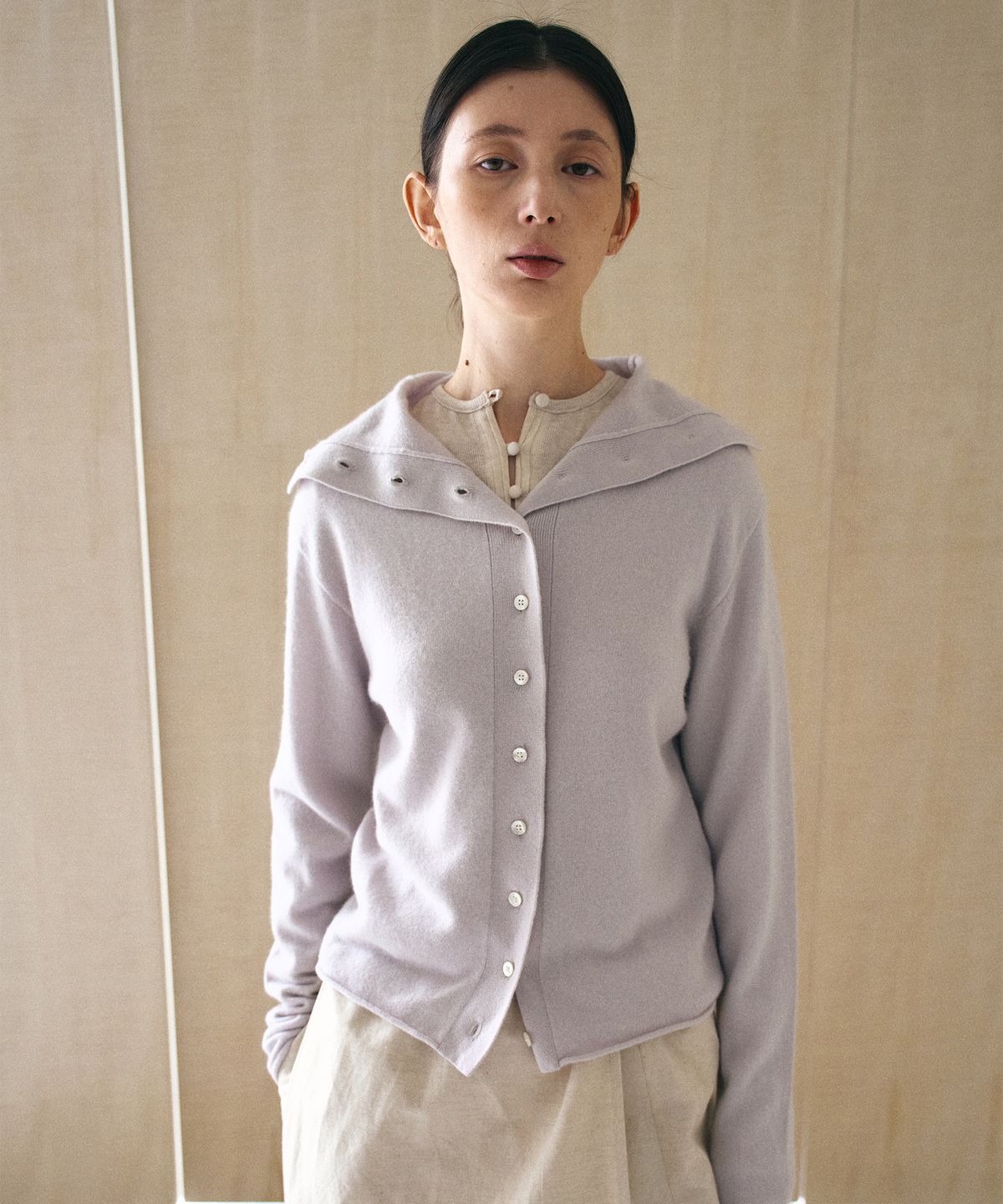 유르트(YURT) CASHMERE WOOL HIGHNECK CARDIGAN_6color