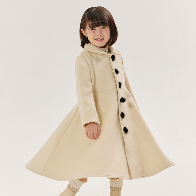 Serena Winter Coat (Light Ivory)_ 여아용 코트
