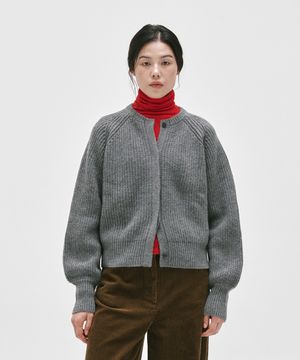 CASHMERE  WOOL HEAVY  CARDIGAN_3color