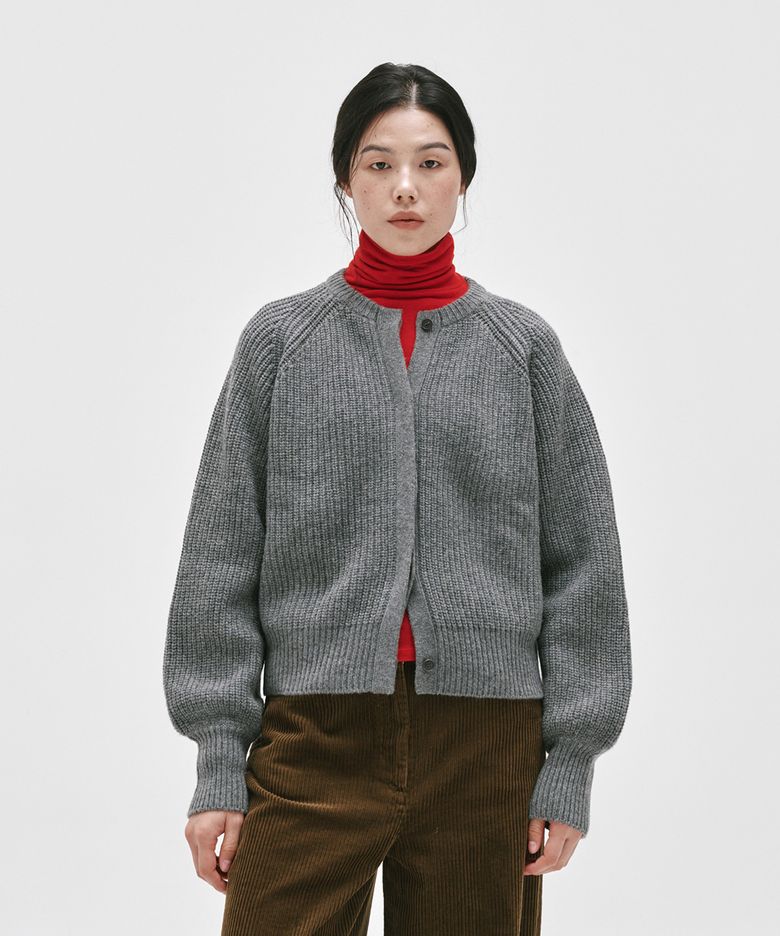 CASHMERE  WOOL HEAVY  CARDIGAN_3color