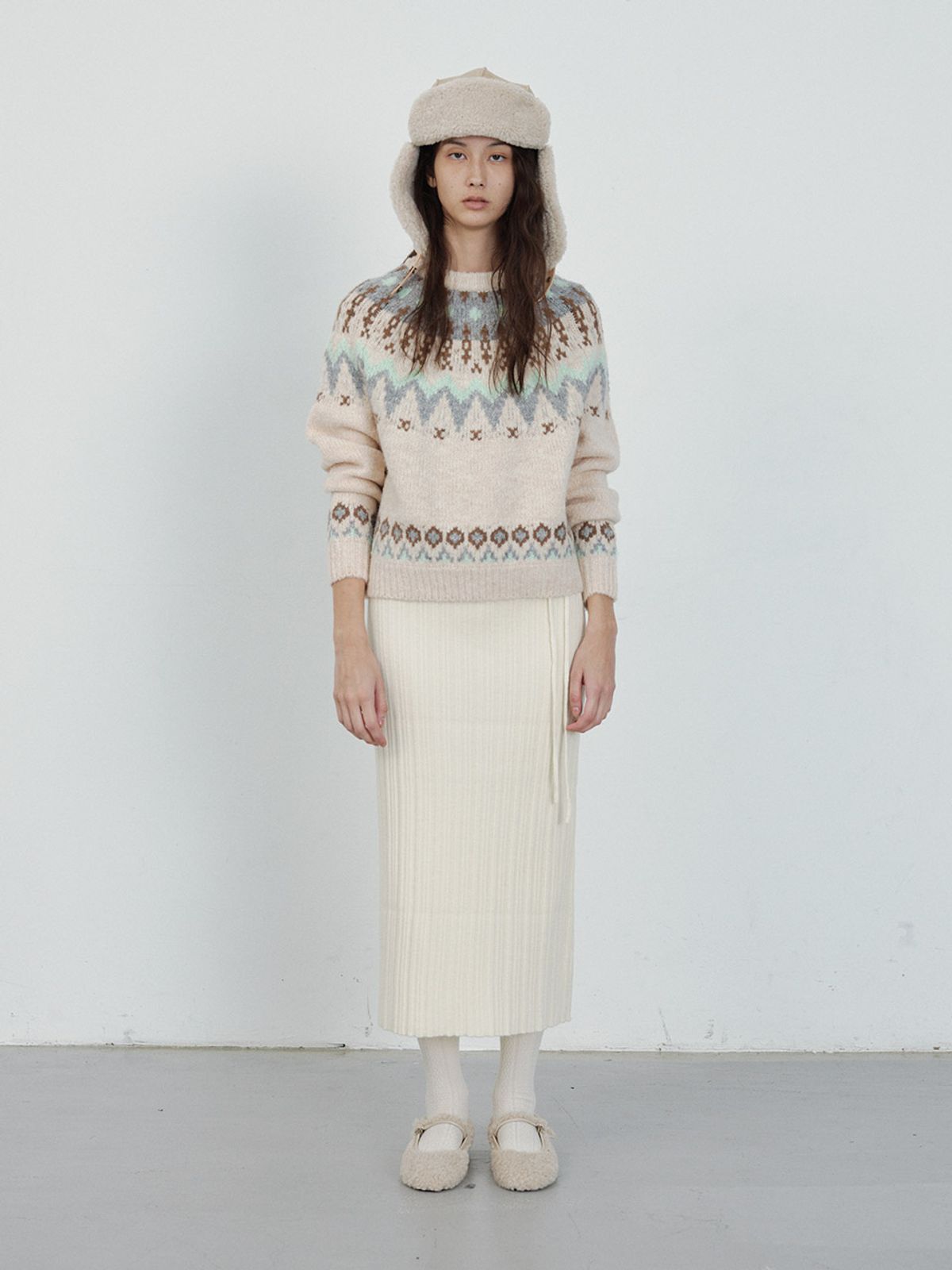 헌치(HUNCH) Soft Multi-Ribbed Knit Skirt (2color)