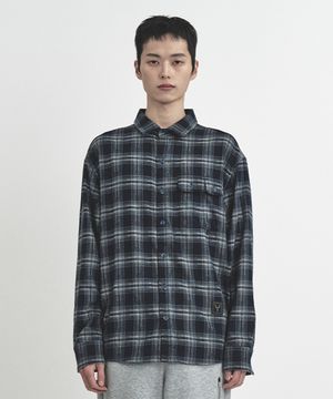 유틸리티 포켓 플라넬 셔츠 네이비