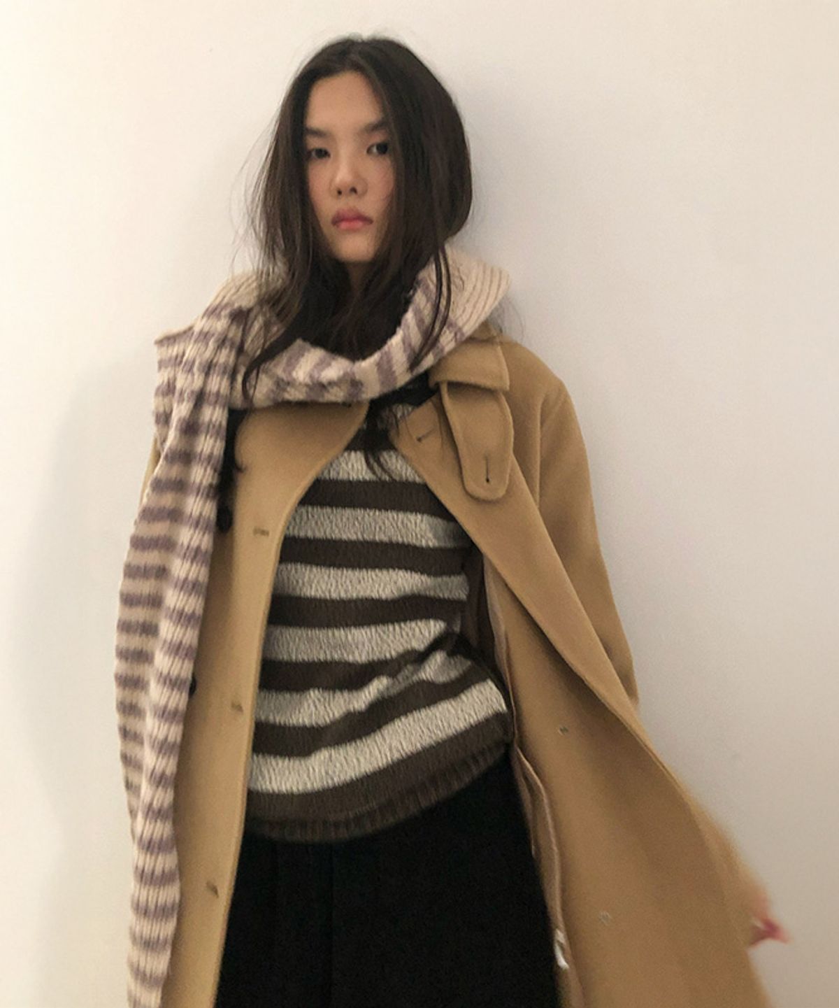 리리수(LILISU) Charlie Hoodie Muffler / Cocoa Brown