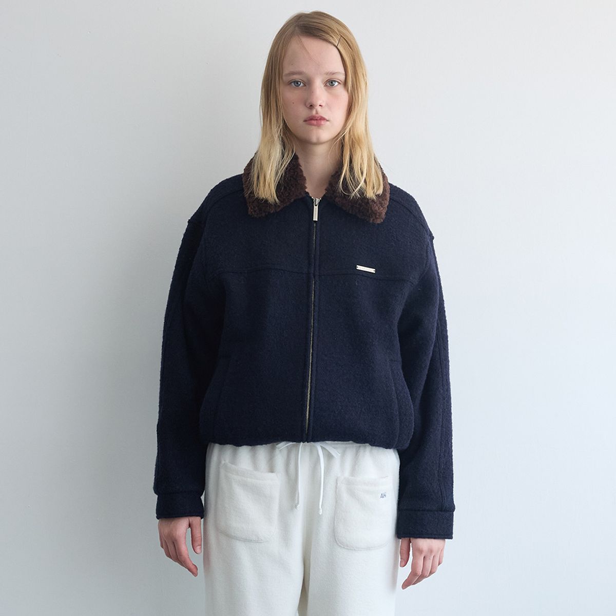아밤홈(AVAM HOME) Fur Blouson Jacket Navy
