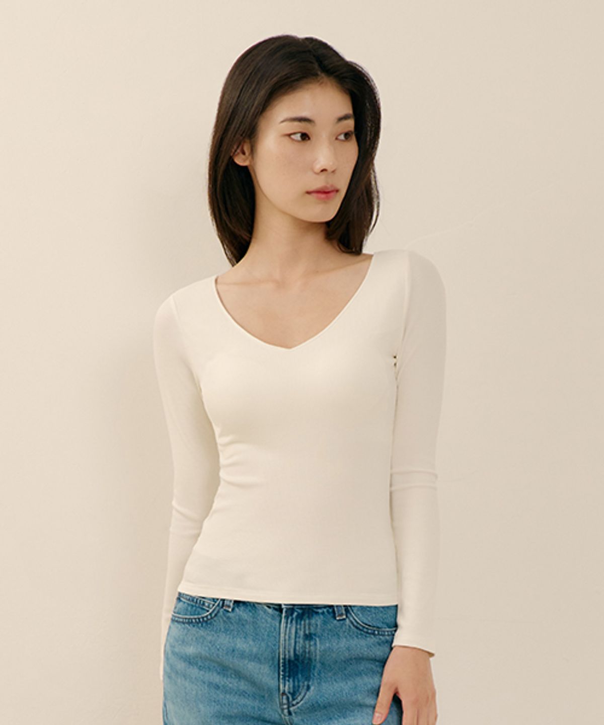 마른파이브(MARN5) 히트터치 브이넥 레이어드 긴팔 브라티_3colors