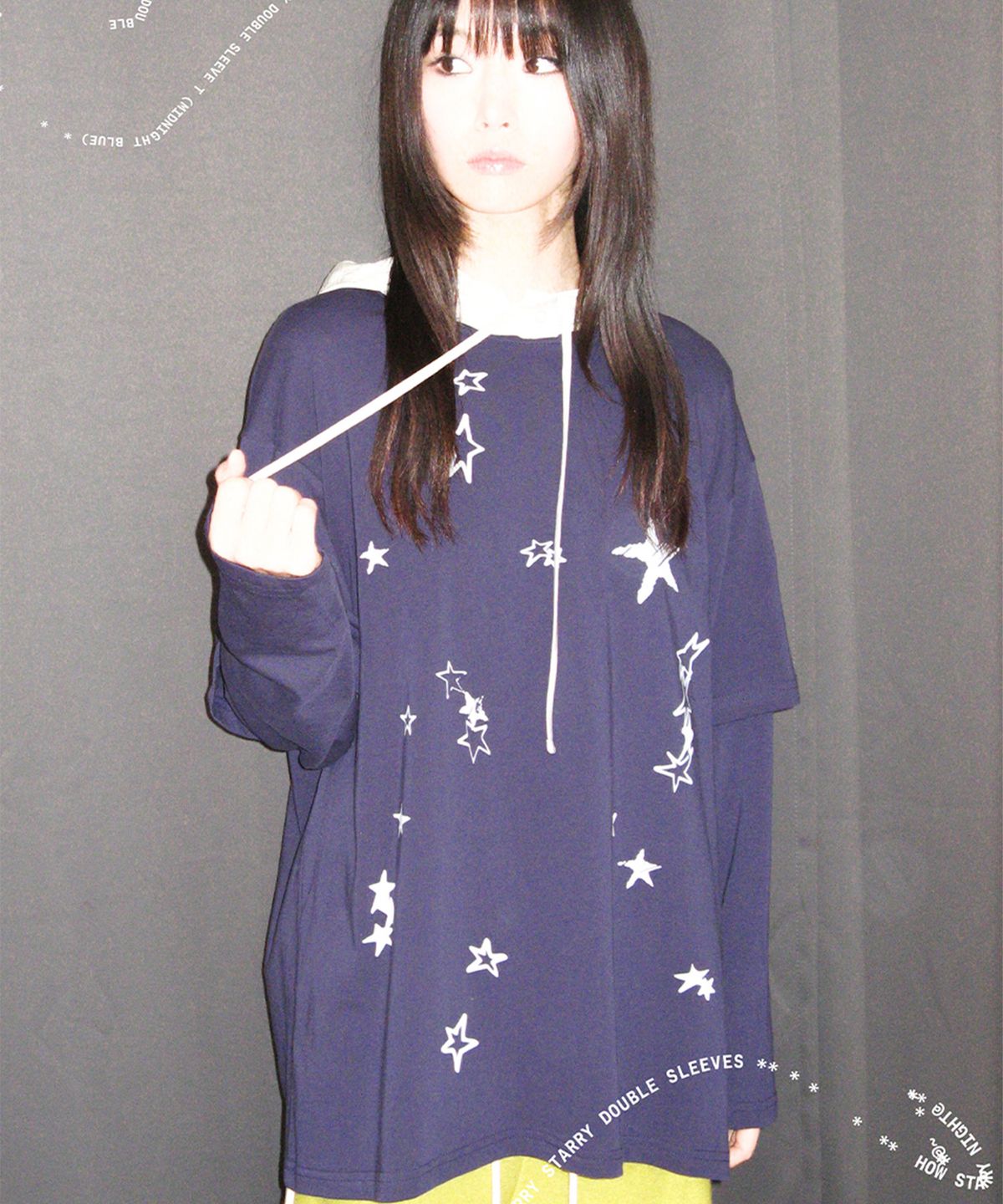 온스카(ONSKA) STARRY DOUBLE SLEEVE T (MIDNIGHT BLUE)