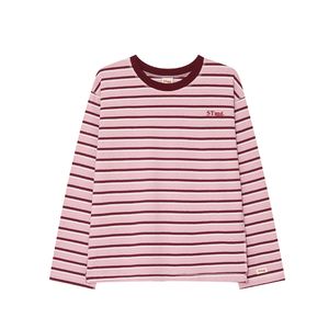 stmg 로고 스트라이프 롱슬리브 핑크