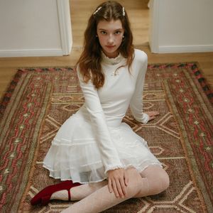 Cest_Half neck splicing layered dress