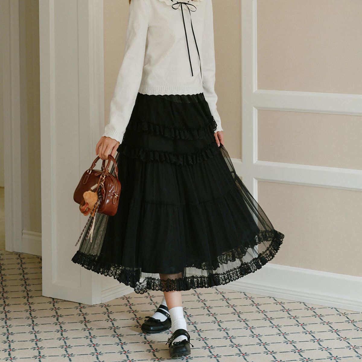 쎄무아듀(CEST MOIDEW) Cest_Frill lace banding skirt