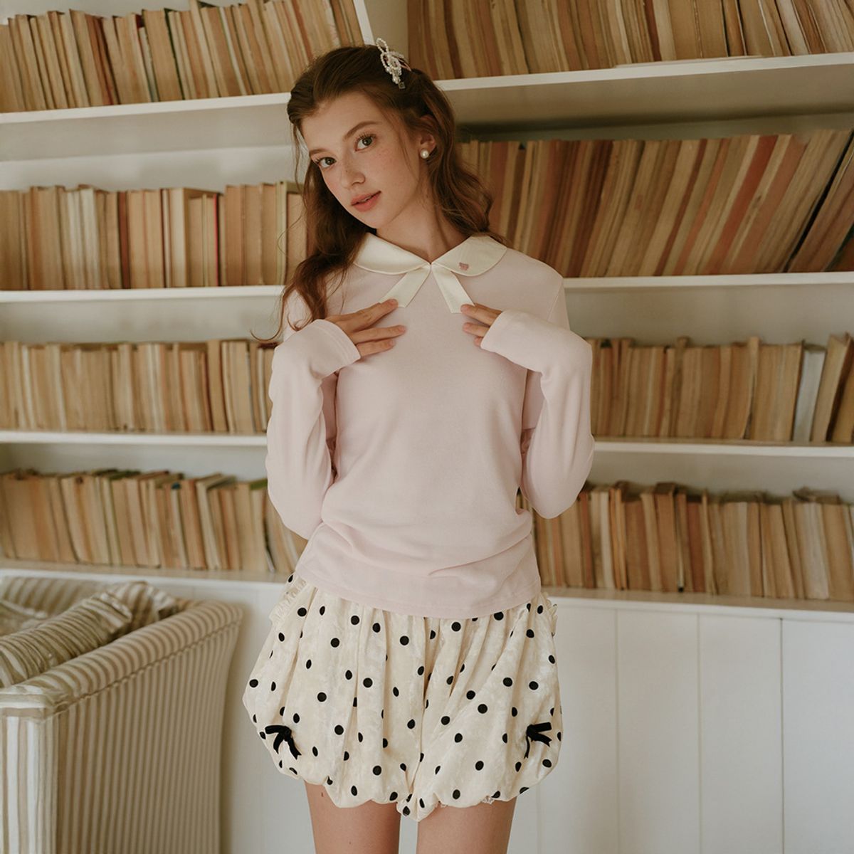쎄무아듀(CEST MOIDEW) Cest_Doll collar long sleeve top