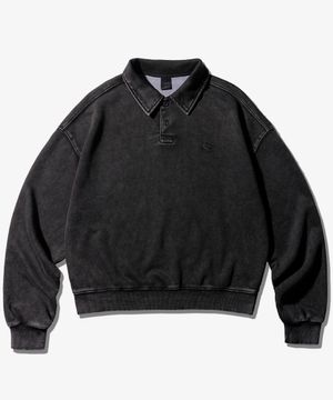 에즈 피그먼트 카라 맨투맨 다크그레이 SJMT6917