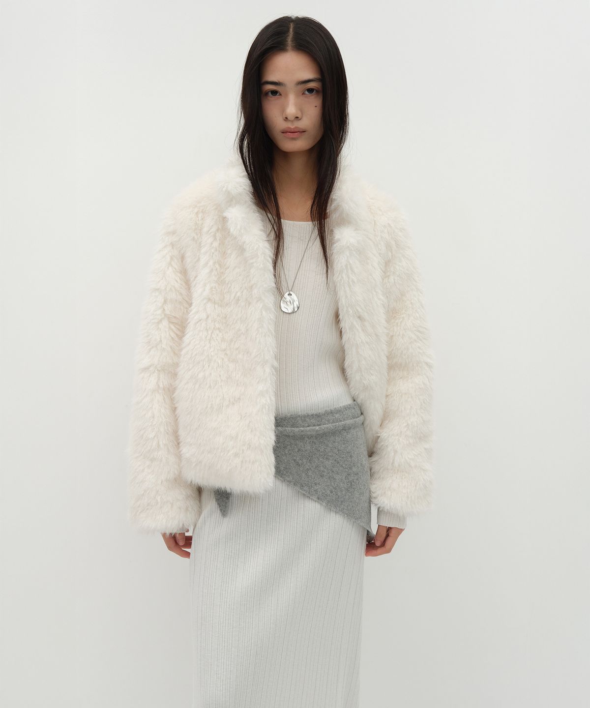 로우타이드(LOW TIDE) HAIRY FUR JACKET [IVORY]