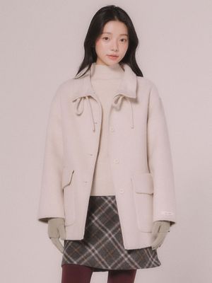 핸드메이드 울 하프 코트 (2color)