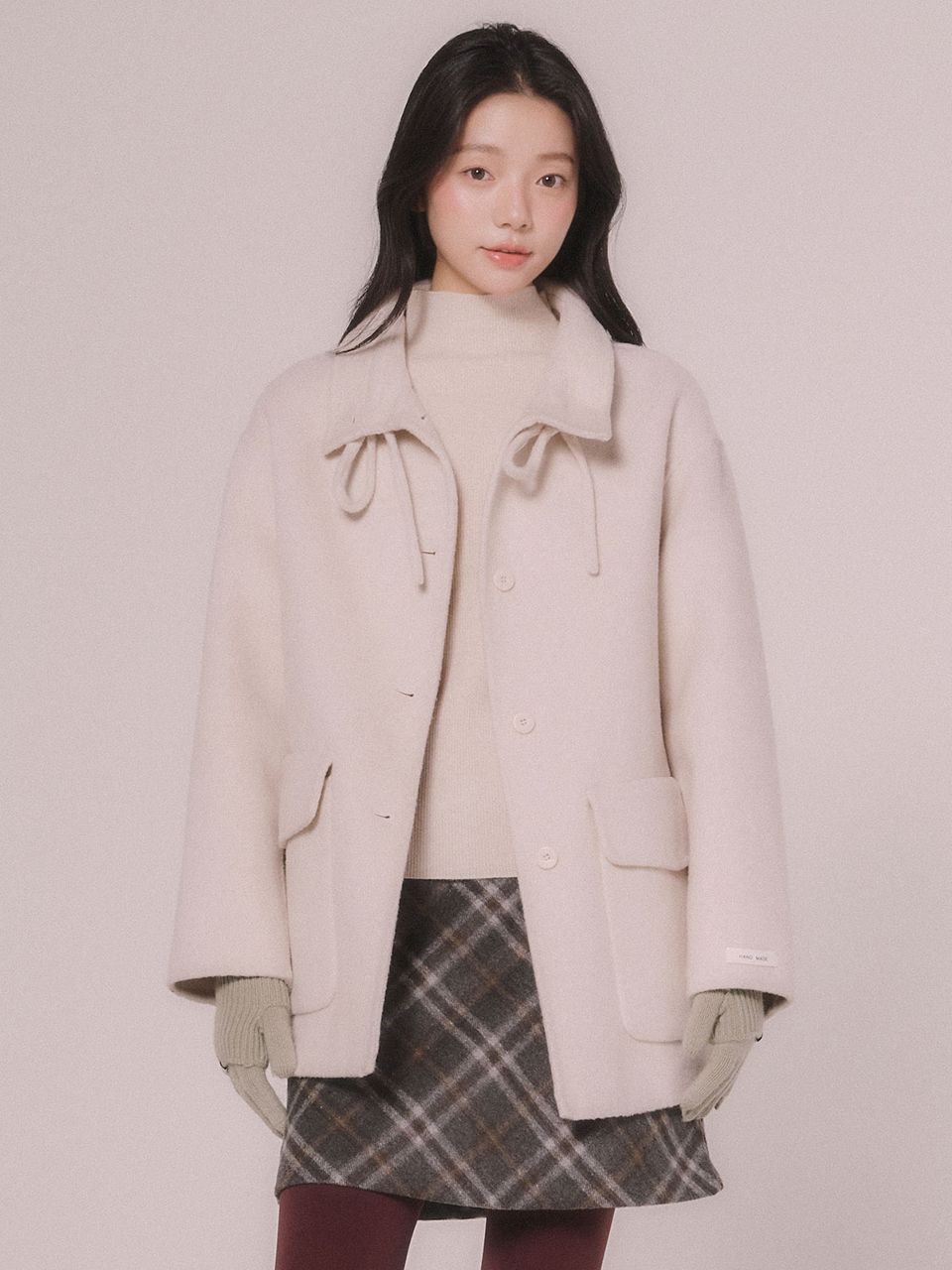 MUSINSA ヘイリーウールブックルハーフコート