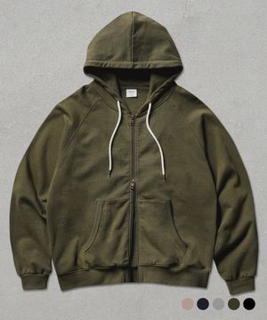 라운드컷 헤비코튼 후드집업 올리브카키 ISHD4738