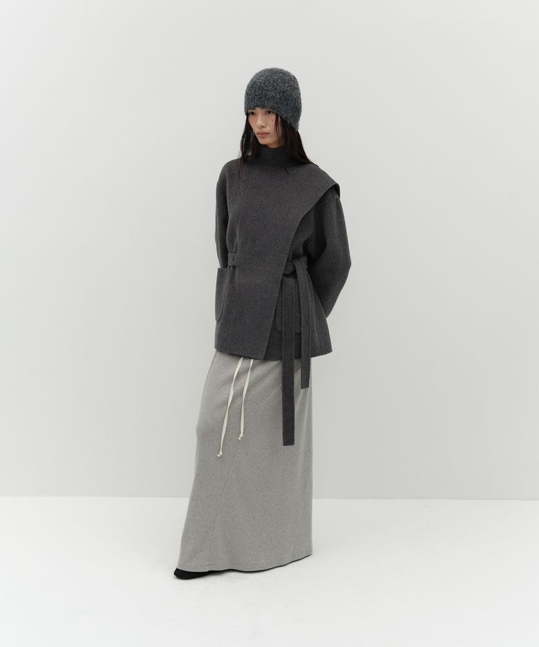HANDMADE MUFFLER COAT [CHARCOAL]