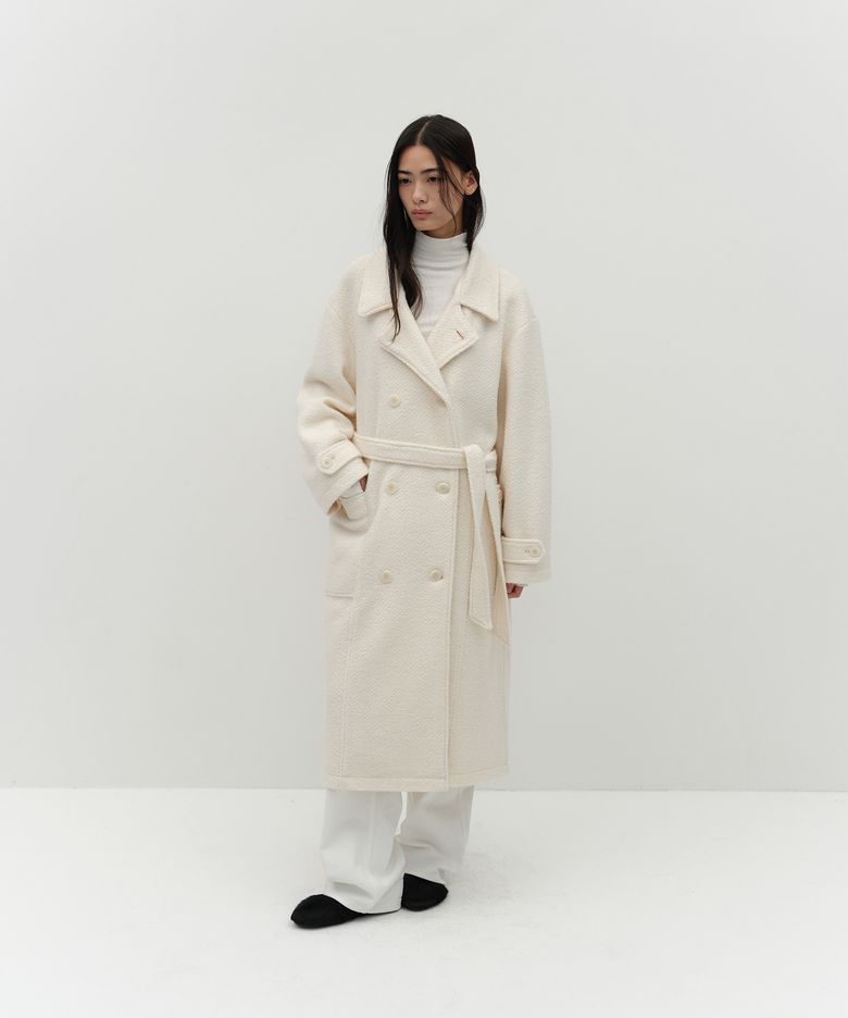 WOOL BOUCLE COAT [IVORY]