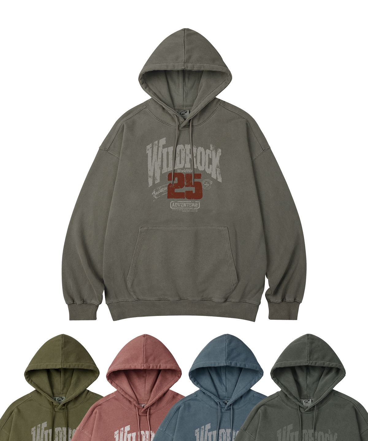 와일드락(WILDROCK) WILDROCK 25 피그먼트 오버핏 후드_5 COL