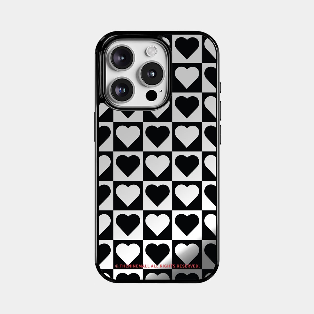 더나인몰(THE NINEMALL) heart checkerboard [미러 범퍼케이스]