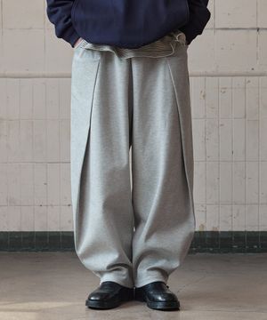 그리드 절개 벌룬 스웨트 팬츠 2컬러