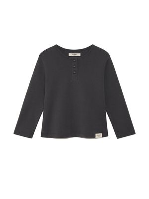 3/4 BUTTON FLY TEE (CHARCOAL)