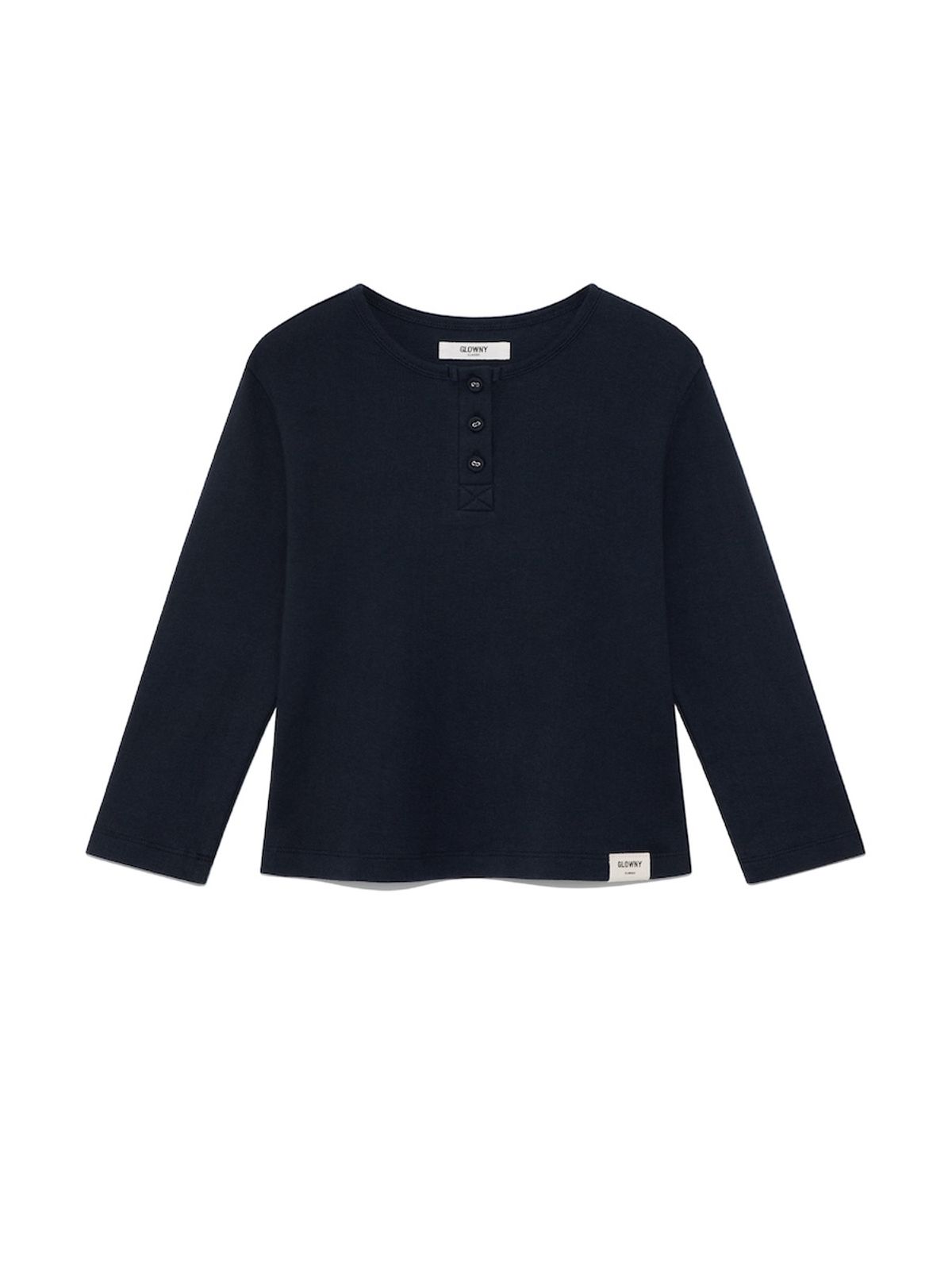 글로니(GLOWNY) 3/4 BUTTON FLY TEE (NAVY)