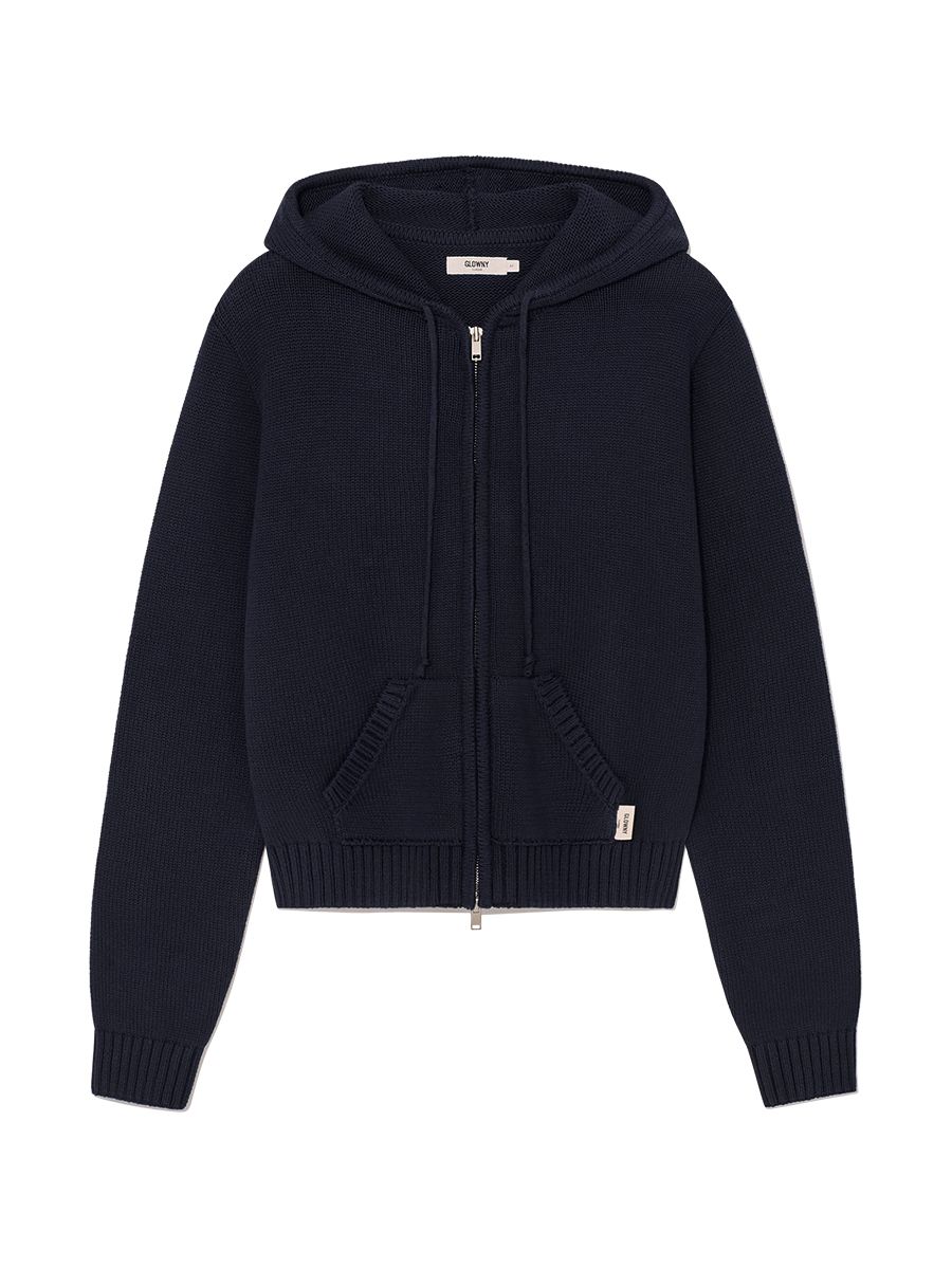 MUSINSA | GLOWNY G CLASSIC KNIT ZIP UP (NAVY)