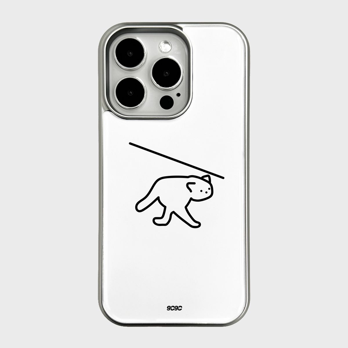 코쿼드(COQUAD) 9C9C 우리집 고양이 실버 에폭시 케이스_저벅고양화이트