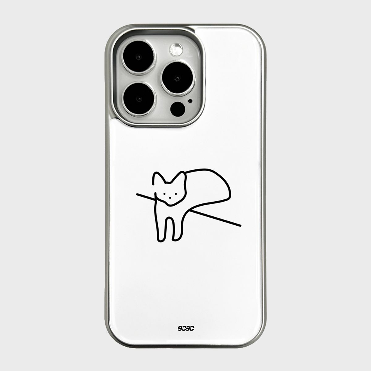 코쿼드(COQUAD) 9C9C 우리집 고양이 실버 에폭시 케이스_가래떡고양화이트