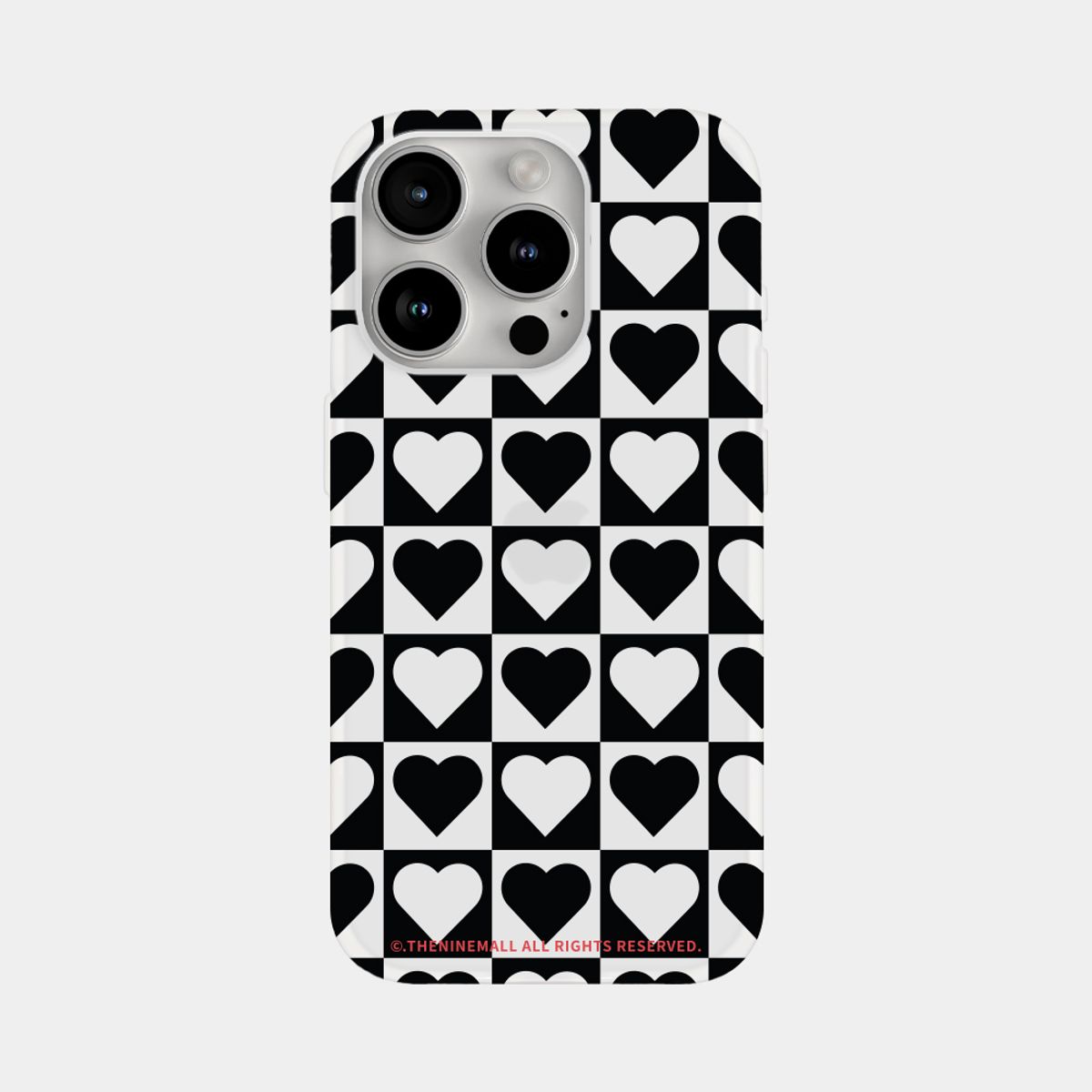 더나인몰(THE NINEMALL) heart checkerboard [반투명 폰케이스]