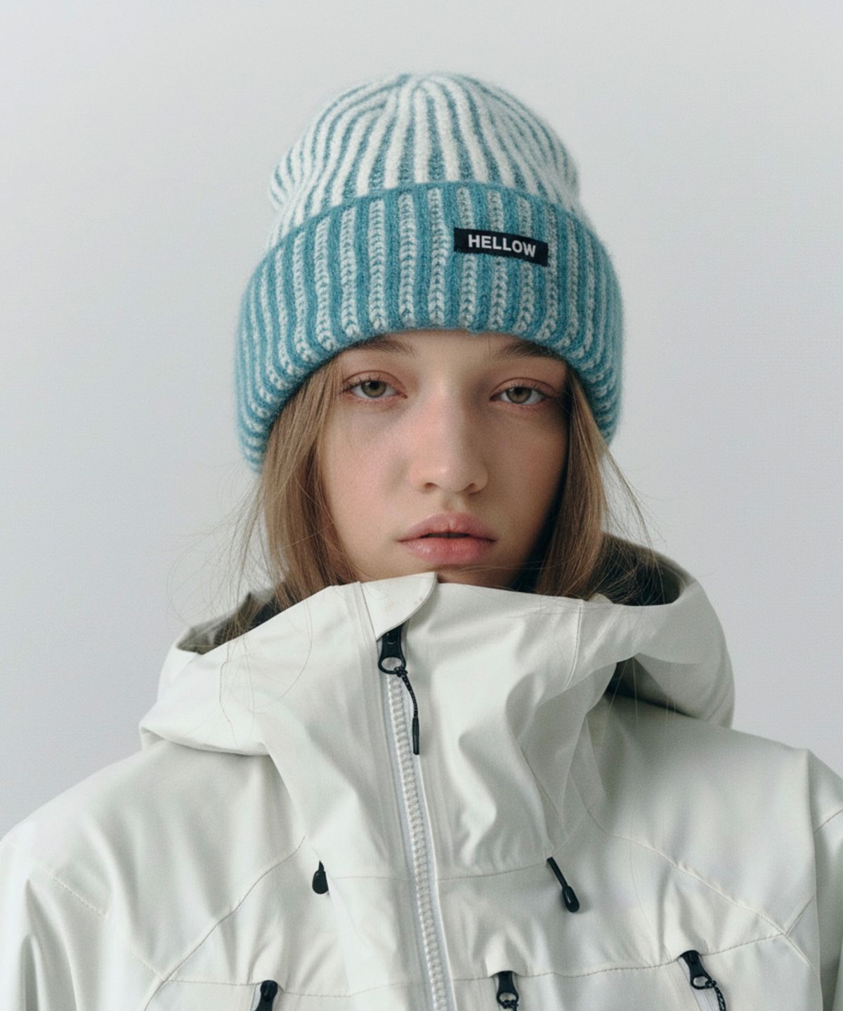 헬로우(HELLOW) 25 Fulffy beanie BLUE