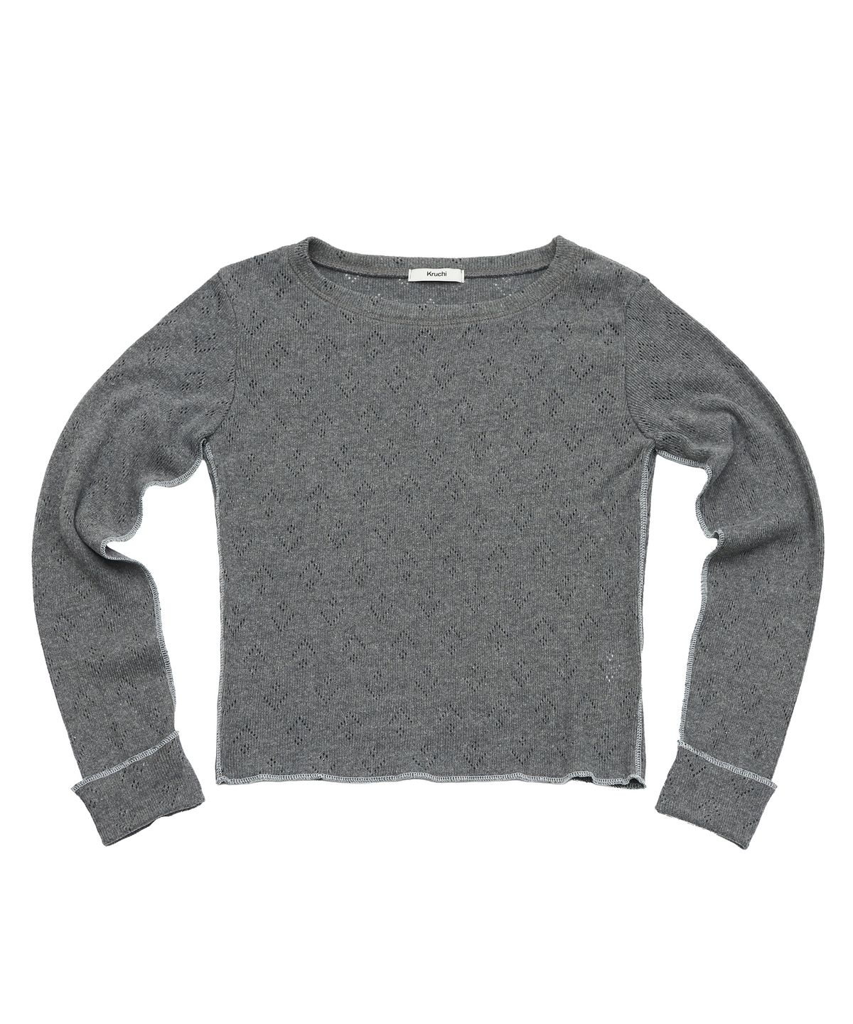 크루치(KRUCHI) Punching Knit (GREY) WOMENS