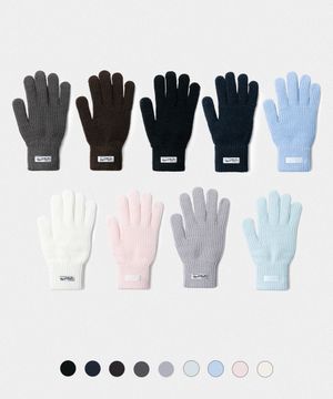 [2PACK] 클래식 소프트 리브드 핑거홀 터치 숏 장갑_9colors