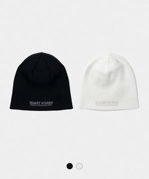 [2PACK] 레터링 로고 니트 비니_2colors