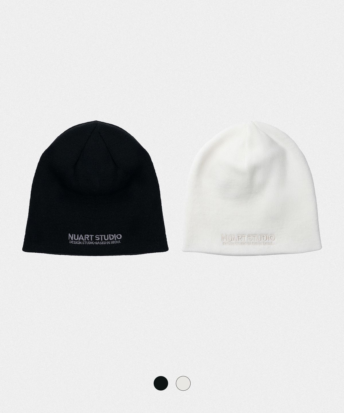 누아트 스튜디오(NUART STUDIO) [2PACK] 레터링 로고 니트 비니_2colors