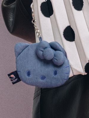Denim Mini Pouch Hello Kitty Washed Blue