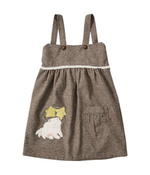 Buttoned Wool Sleeveless Dress_Beige